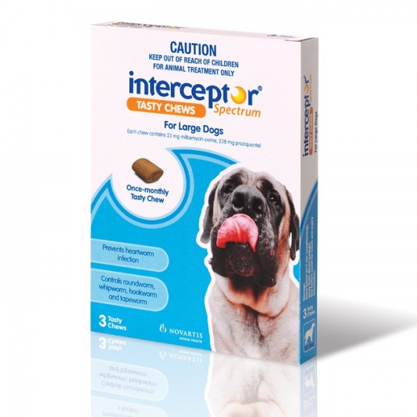 INTERCEPTOR LGE CHEWS 6s 22-45KG