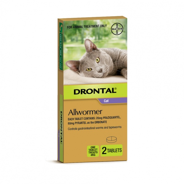 Drontal Cat Allwormer Small 4kg Tabs 2PK