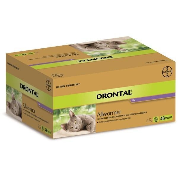 Drontal Cat Allwormer Small 4kg Tabs 48s