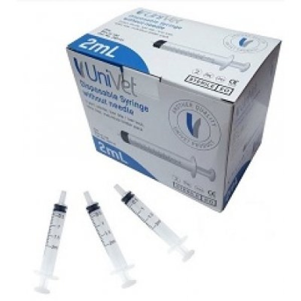 Univet 5ml Syringes x 100